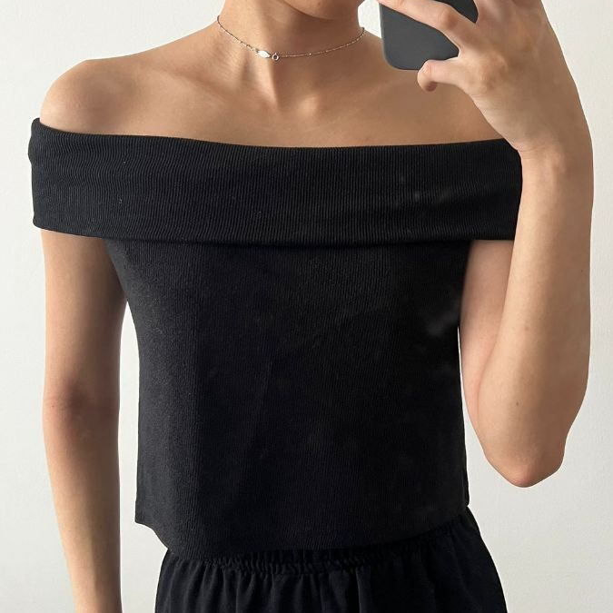 Off Shoulder Knit Top