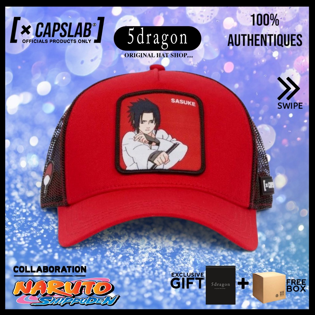 TOPI CAPSLAB ORIGINAL AFRAME TRUCKER NARUTO SASUKE RED
