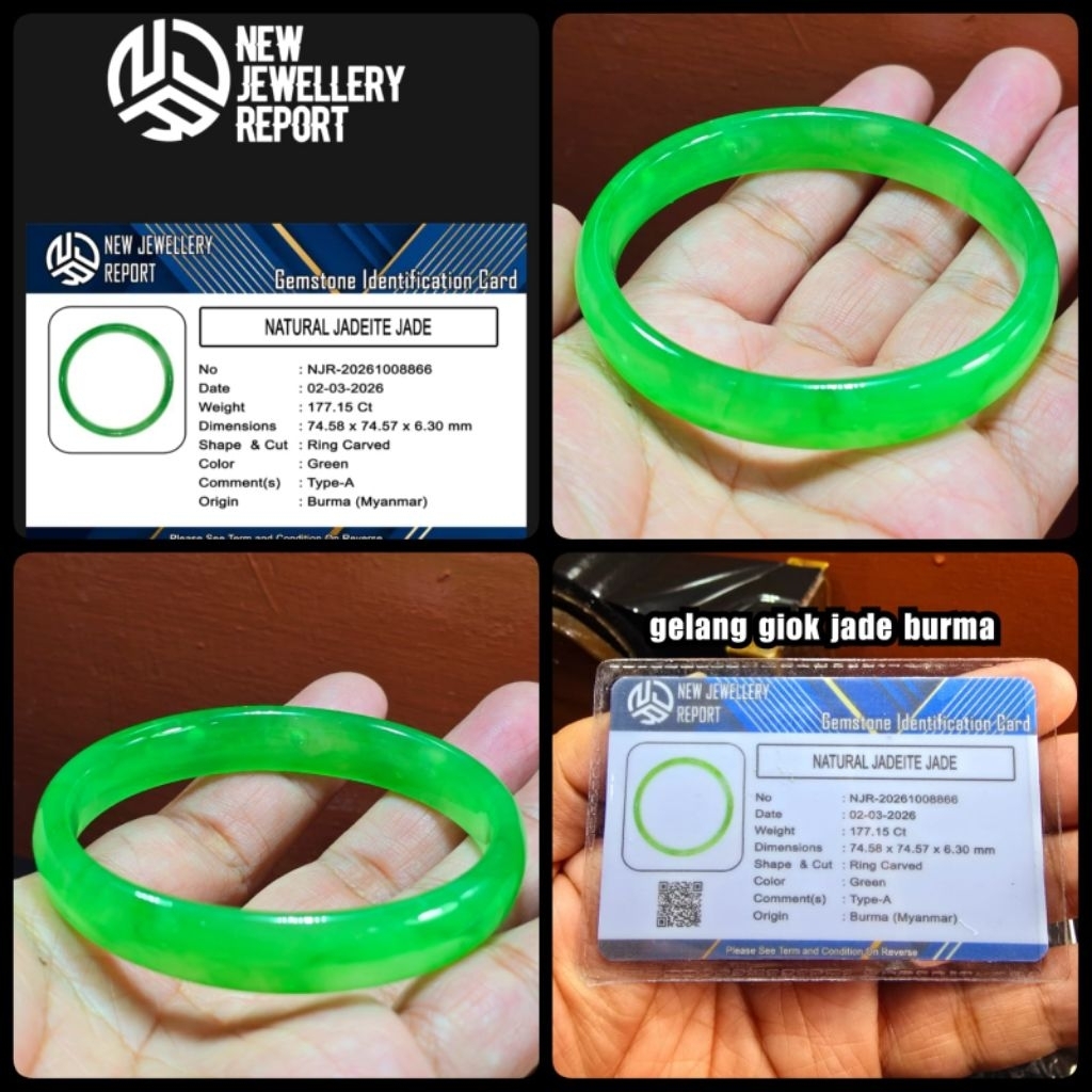 gelang asli batu Jade burma Myanmar asli giok type - a