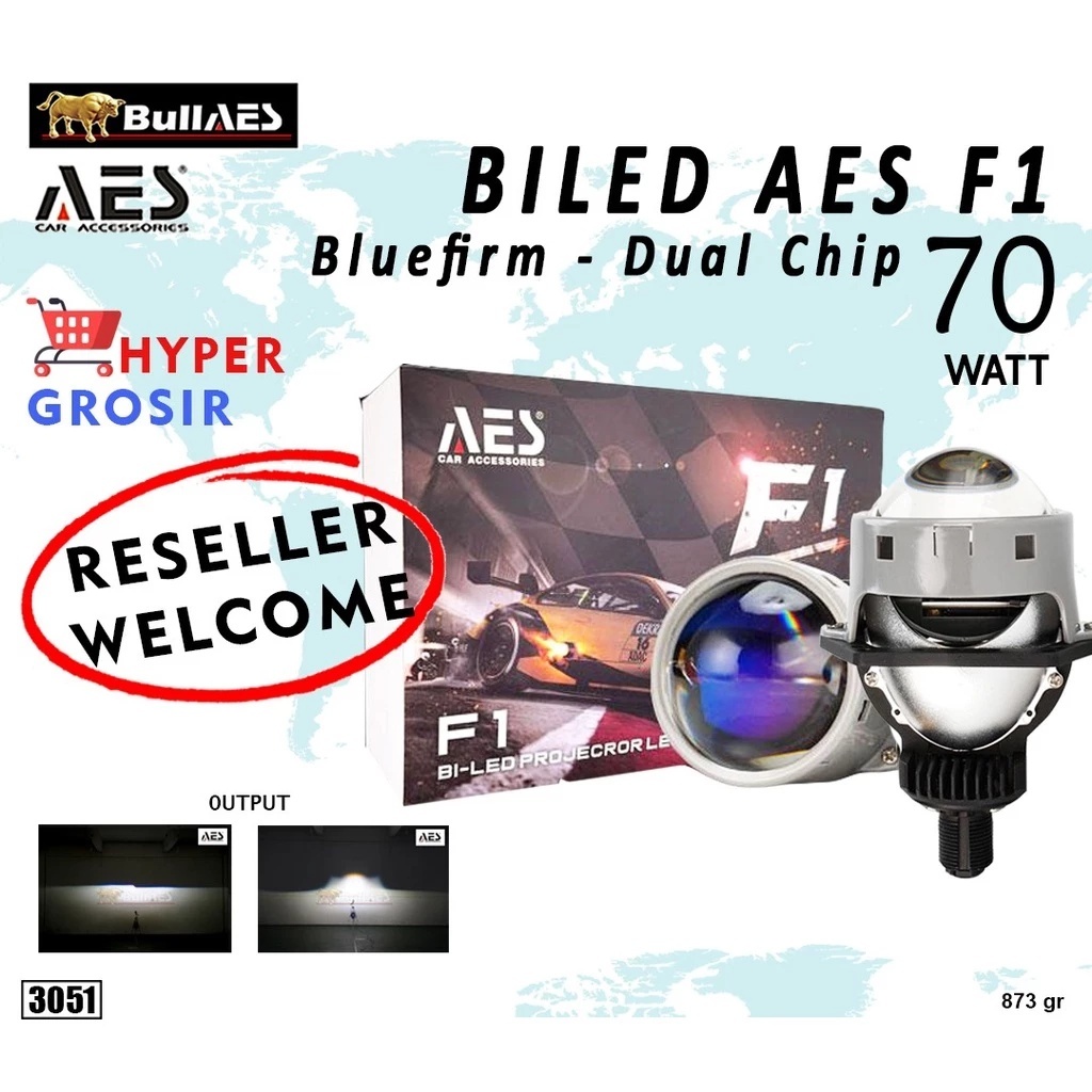 Aes Biled Projector AES F1 70 W AES 3 inch Bluelens Bluefirm Dual Chip Led Bi-led AES F1 70 Watt