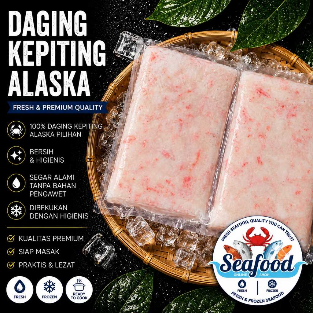 Daging Kepiting King Crab Alaska Premium 1kg - Berkualitas - Bergaransi