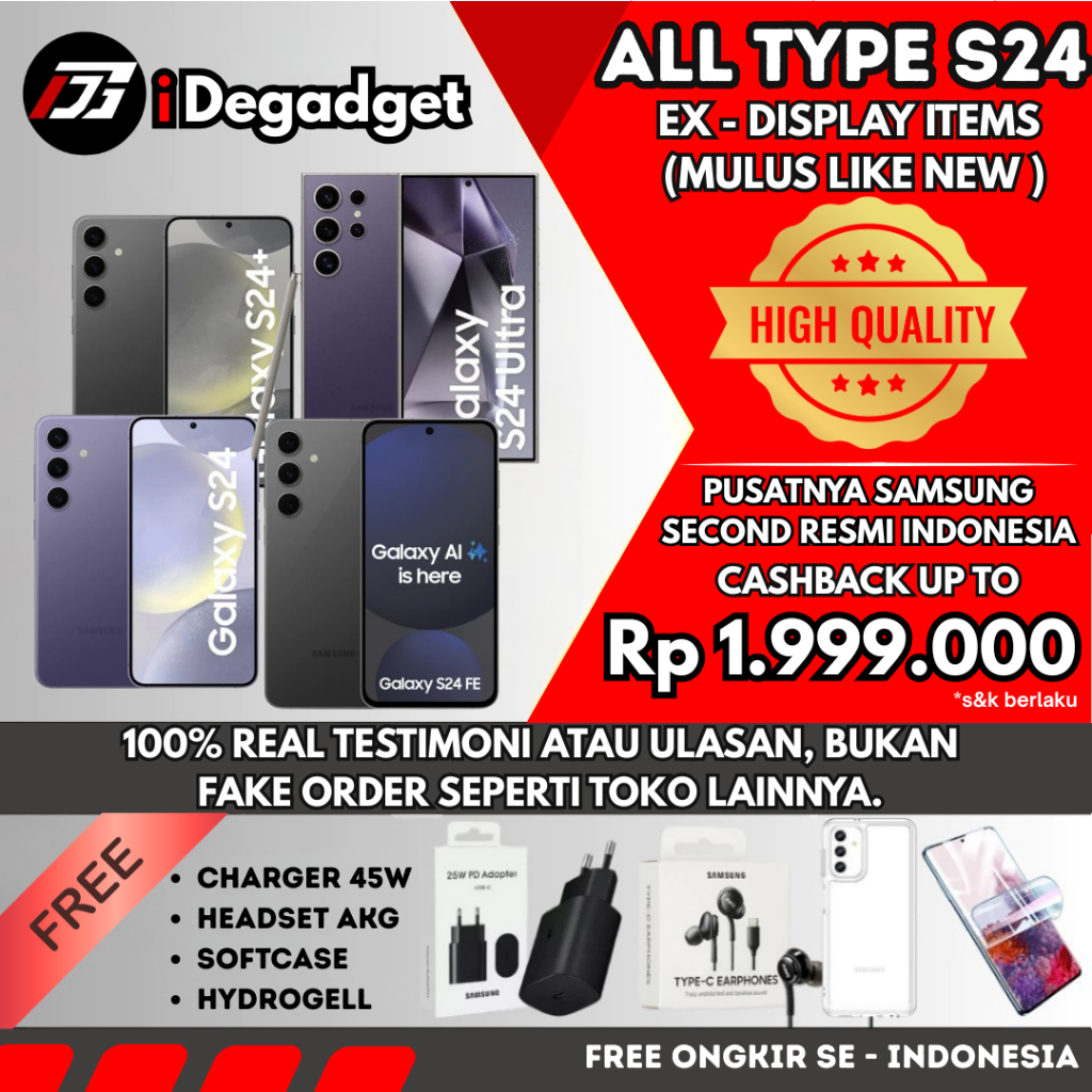 Samsung Galaxy S24 ULTRA | S24+ & S24 | S24 FE 5G Ex - Display SEIN Resmi Indonesia