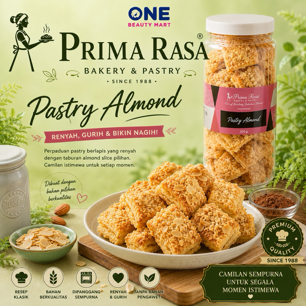 PASTRY ALMOND PRIMA RASA BANDUNG /  KUE BOLEN BROWNIES PRIMARASA KARTIKA SARI