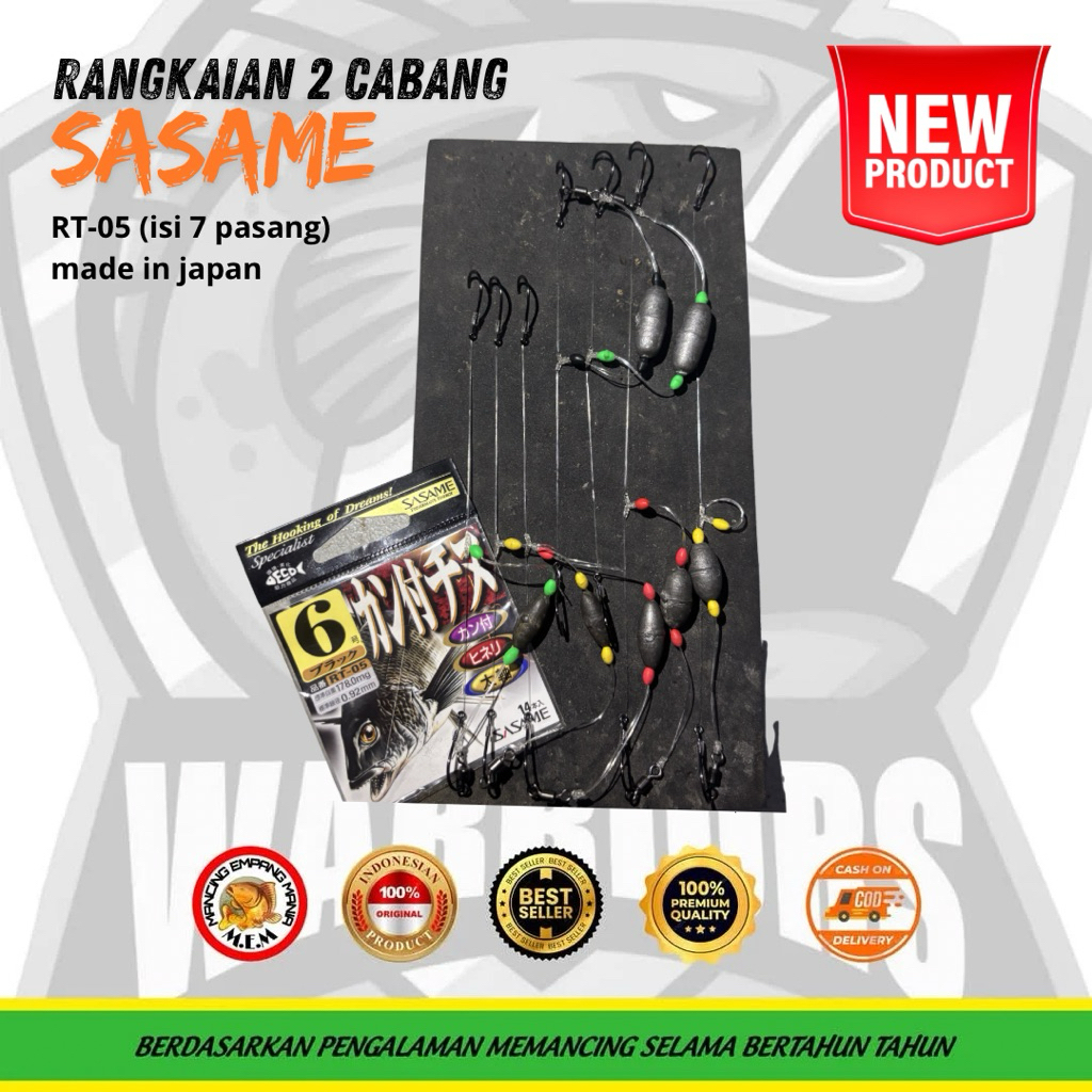 Kail Rangkaian 2 Cabang Galapung Ikan Mas Sasame size 6 original made in japan