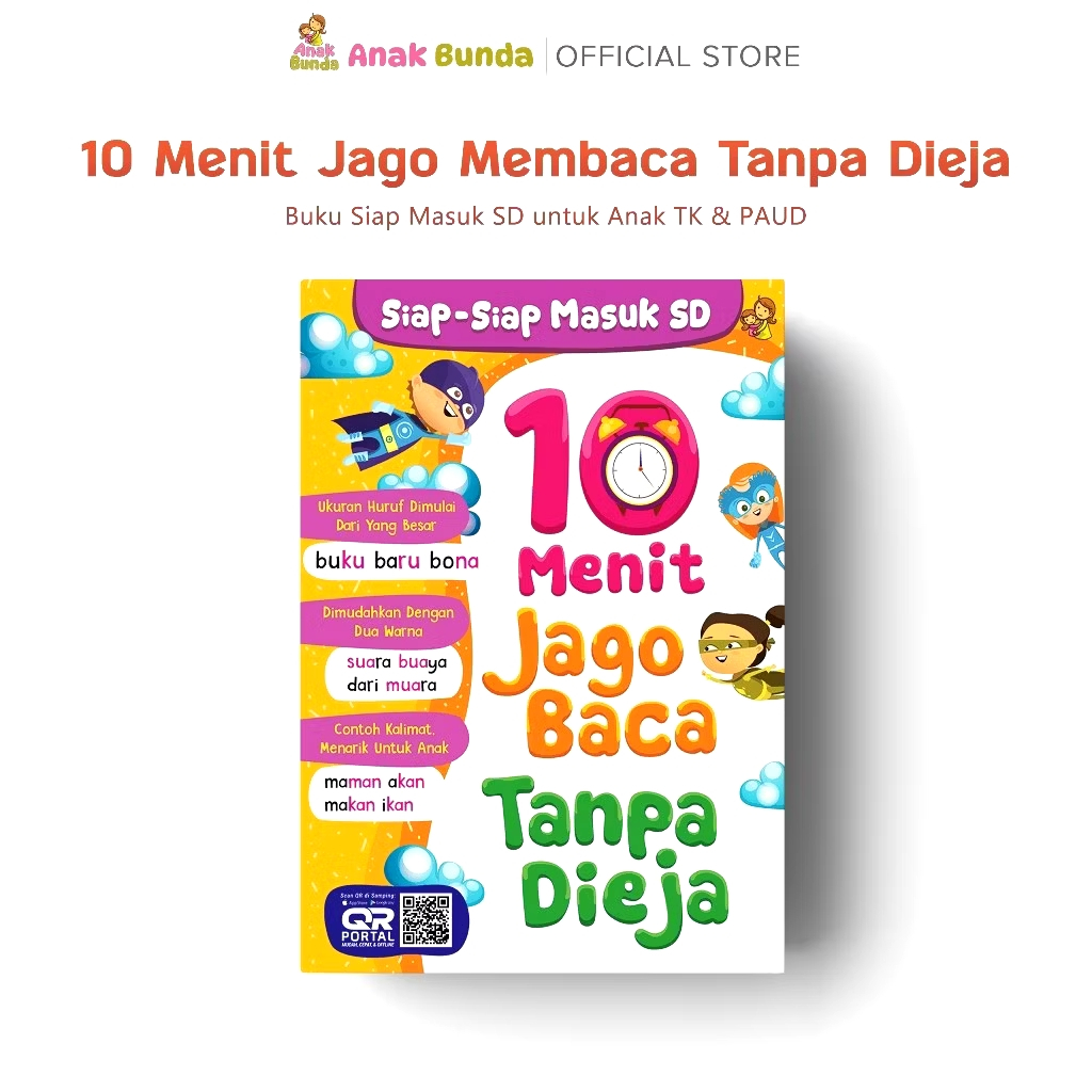 Buku Belajar Membaca - 10 Menit Jago Baca Tanpa Dieja Siap Siap Masuk SD