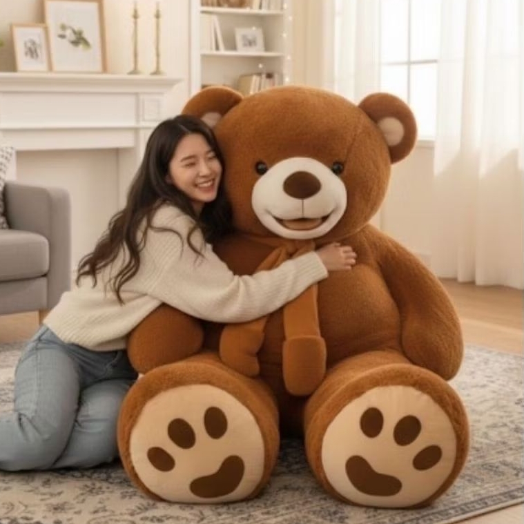 Boneka Tedy bear Beruang SMILE Super Jumbo LOUGHING MOUNT 1 Meter Lebih // Sudah ber-SNI // Cocok Un