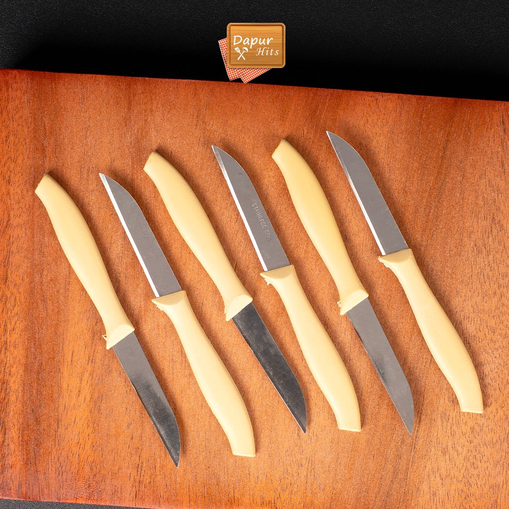 Pisau Kecil 1 Set isi 6 pcs Stainless Steel 15cm / Pisau Garnish Ukir Buah  / Small Knife 15cm
