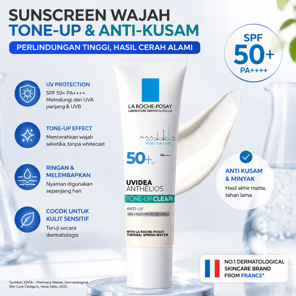 La Roche Posay Effaclar Duo+ / Uvidea Anthelios Tone-Up Clear SPF50+ PA++++ 30ml