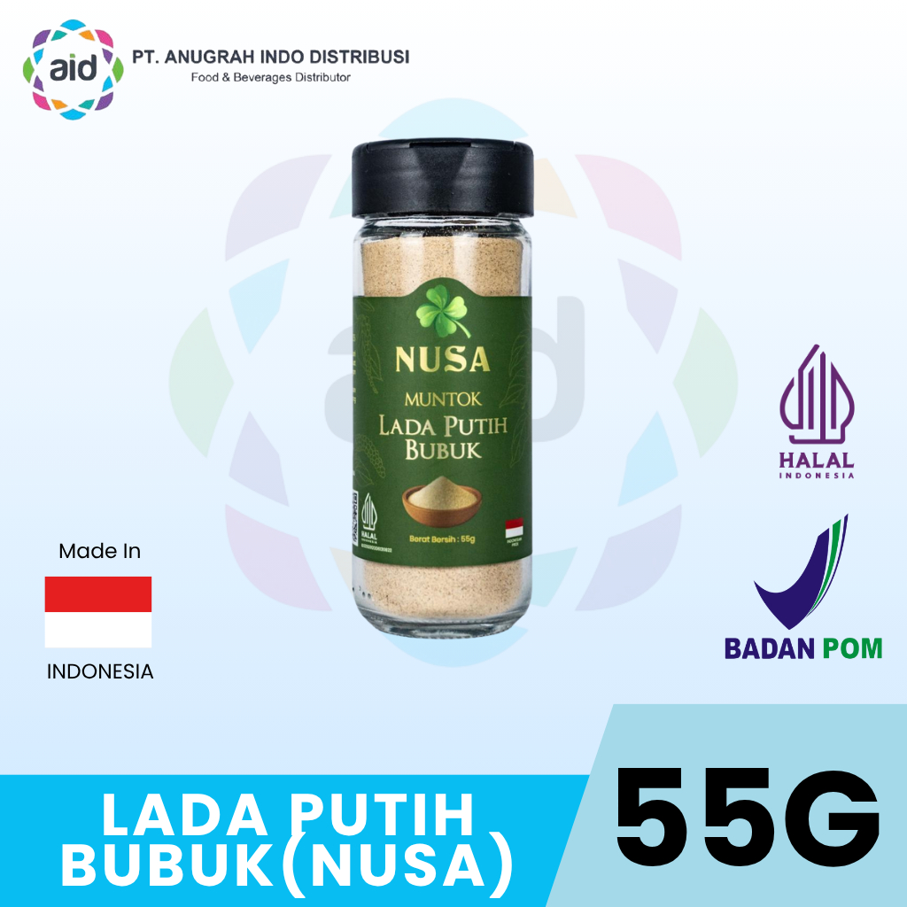 NUSA Lada Putih Bubuk 55g - White Pepper Powder Premium Asli Lampung