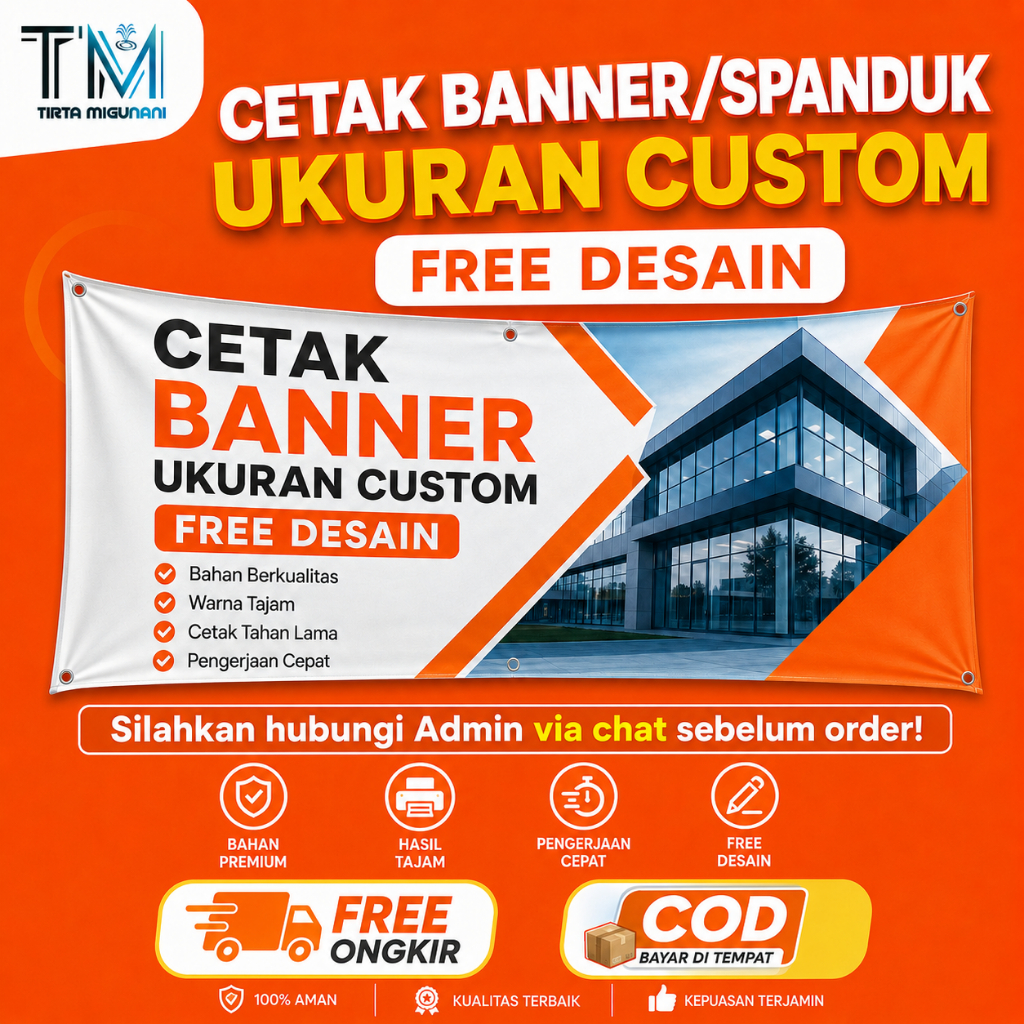 Cetak Banner / Spanduk Custom / Banner Barbershop / Banner Es Teh / Banner Toko Kelontong/ Dll
