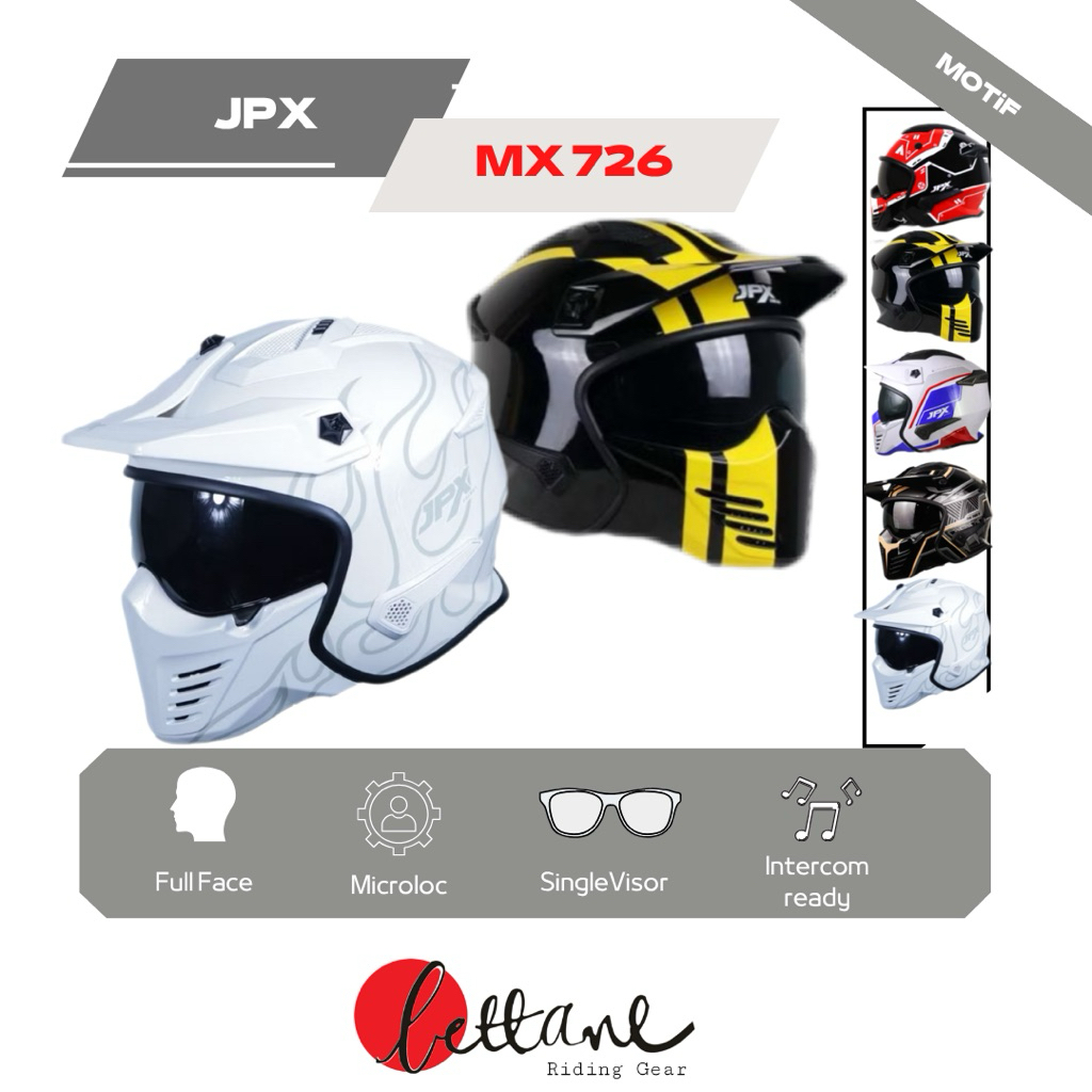 Helm JPX Full Face Mx-726R MOTIF