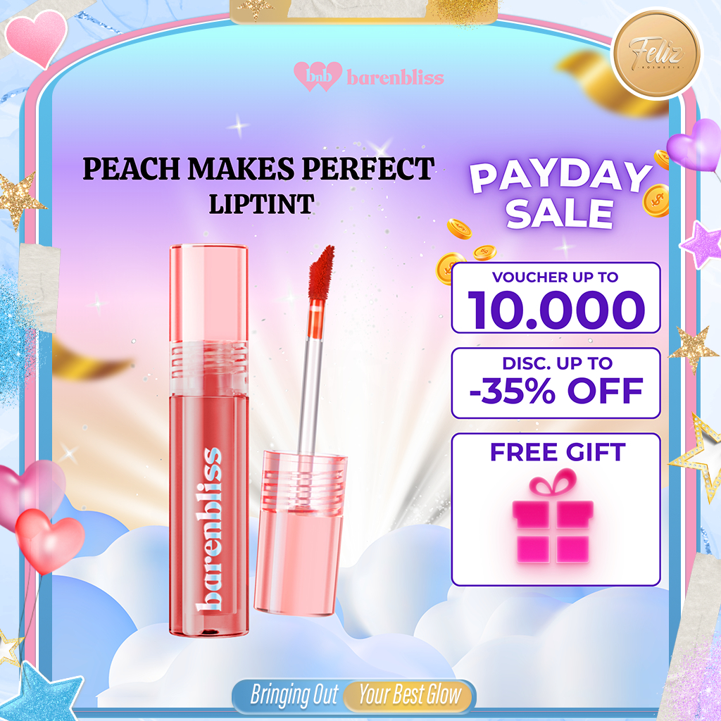 * FELIZ * BNB Barenbliss Lip Tint Peach Makes Perfect | Lip Stain Gloss | Tahan 24 Jam | Longlasting