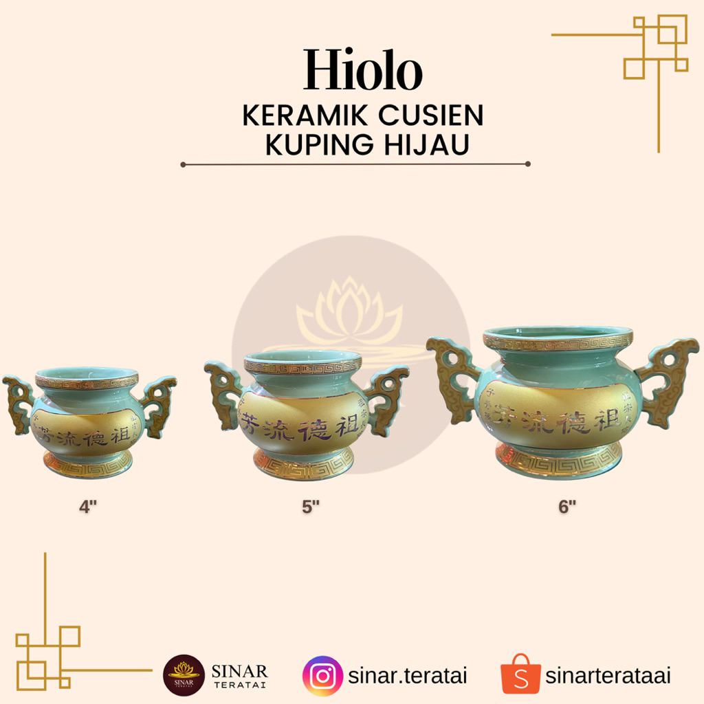 Alat Sembahyang - Hiolo Keramik Cusien Kuping Hijau