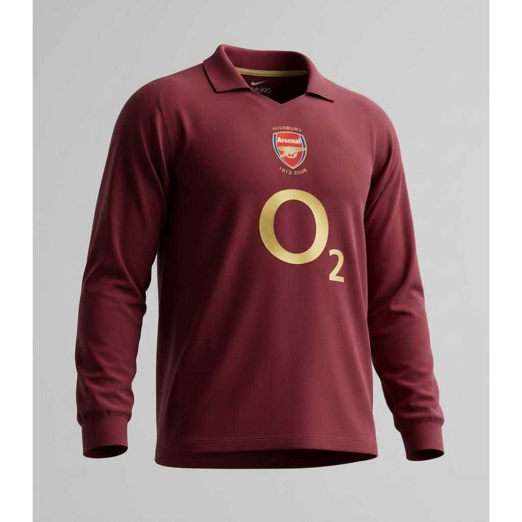 jersey retro arsenal 2005 maroon highbury longsleeve