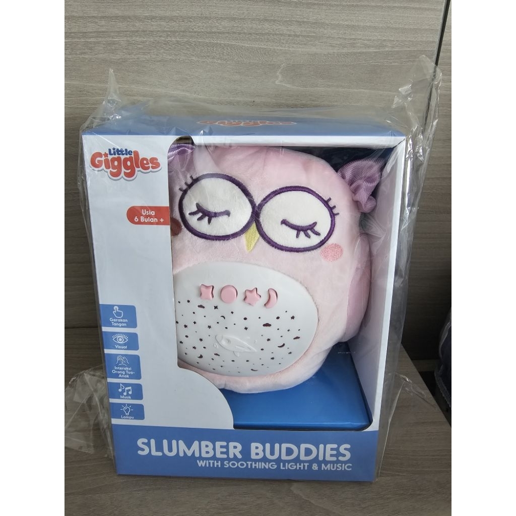 mainan bayi 6 bulan little giggles owl slumber buddies