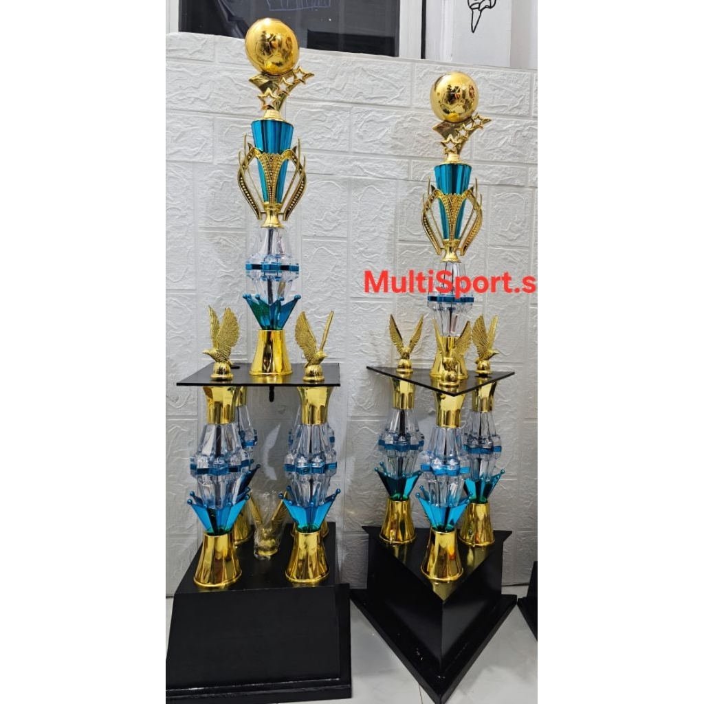 PIALA TROPHY KAKI 4 DAN KAKI 3 BOLA VOLLY FUTSAL BADMINTON TENIS MEJA AKRILIK BB