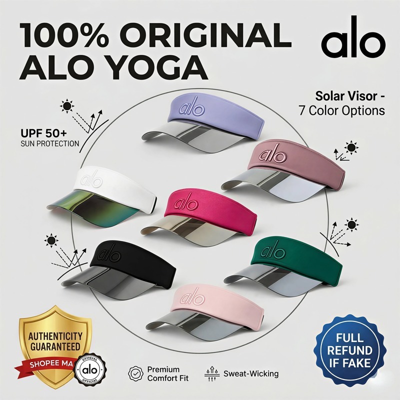 [COD] ALO Solar Visor / 100% ORIGINAL Topi Alo yoga Bening Anti UV - 7 Pilihan Warna