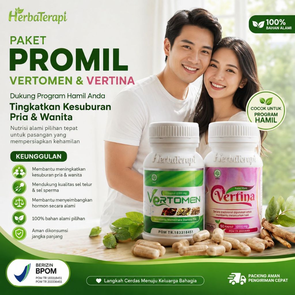 Paket promil vertomen vertina mendukung program hamil obat herbal cepat hamil untuk suami istri