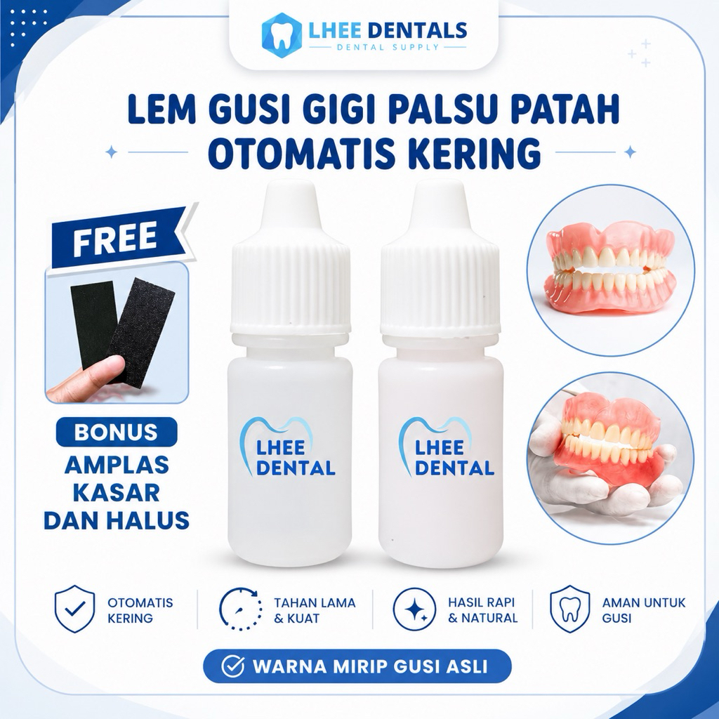 LEM GIGI PALSU YG PATAH OTOMATIS// BAHAN PEMBUAT GUSI