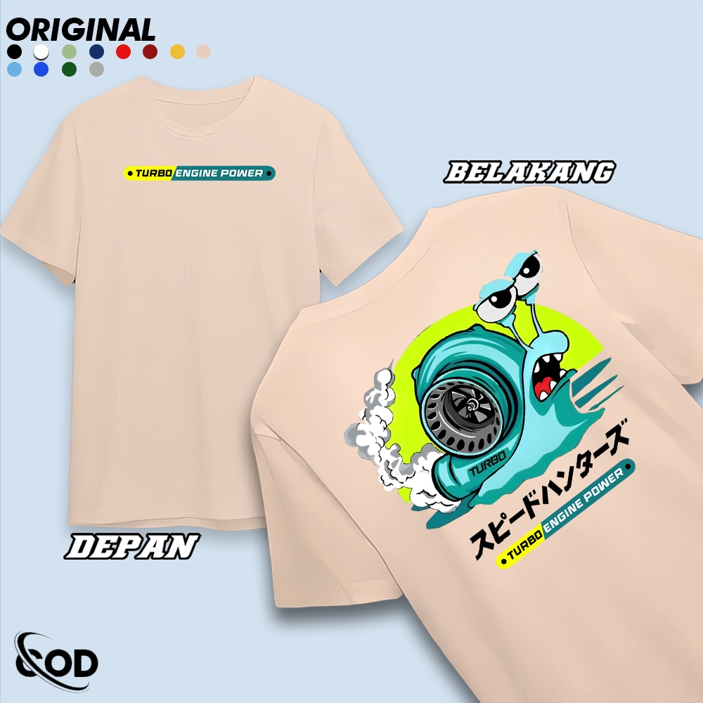 Kaos Distro Pria Wanita - TURBO ENGINE - sablon digital - Kaos Aesthetic Korean T-Shirt - Kaos Lucu 
