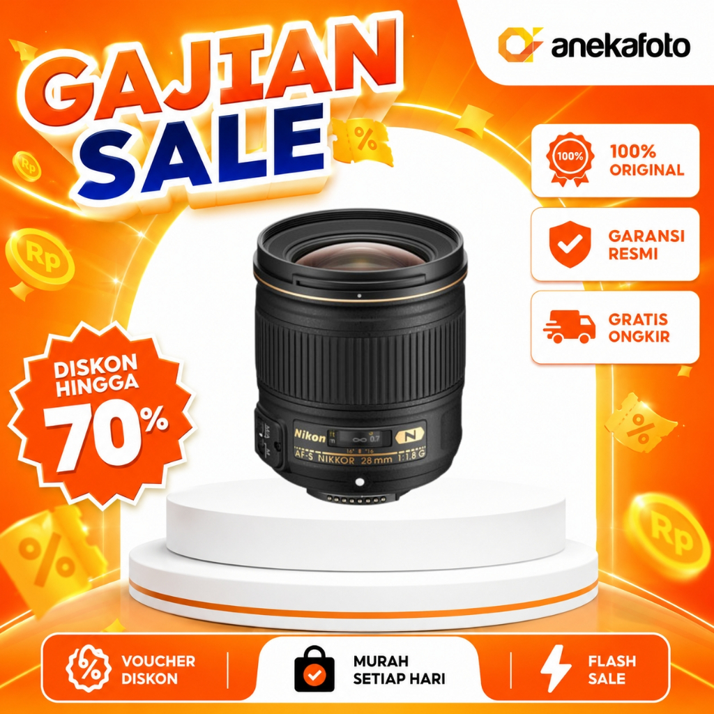 Nikon AF-S AFS AF S NIKKOR 28mm f/1.8G Lensa Nikon Garansi Resmi
