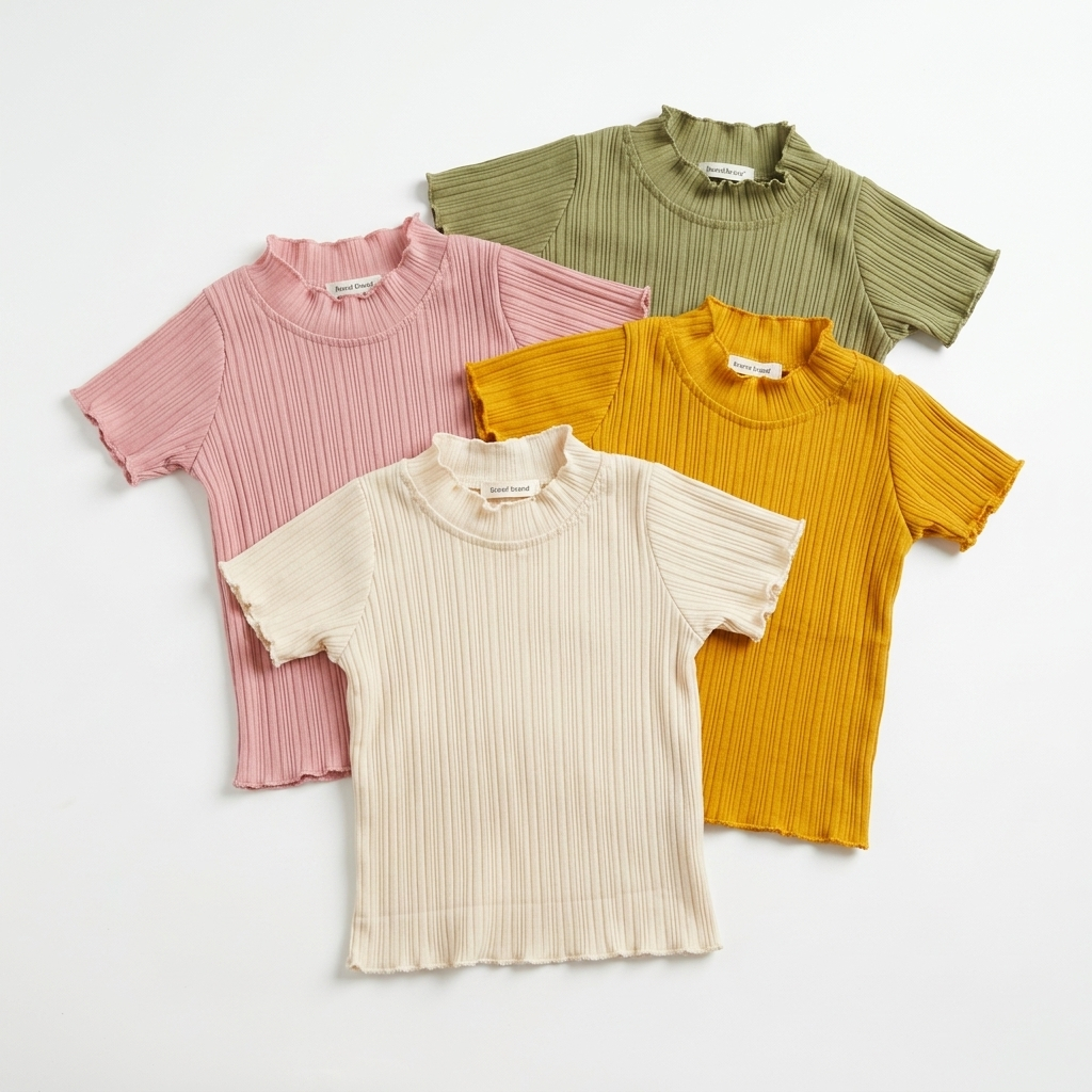 Kaos anak perempuan/kaos anak katun rib/kaos adem anak