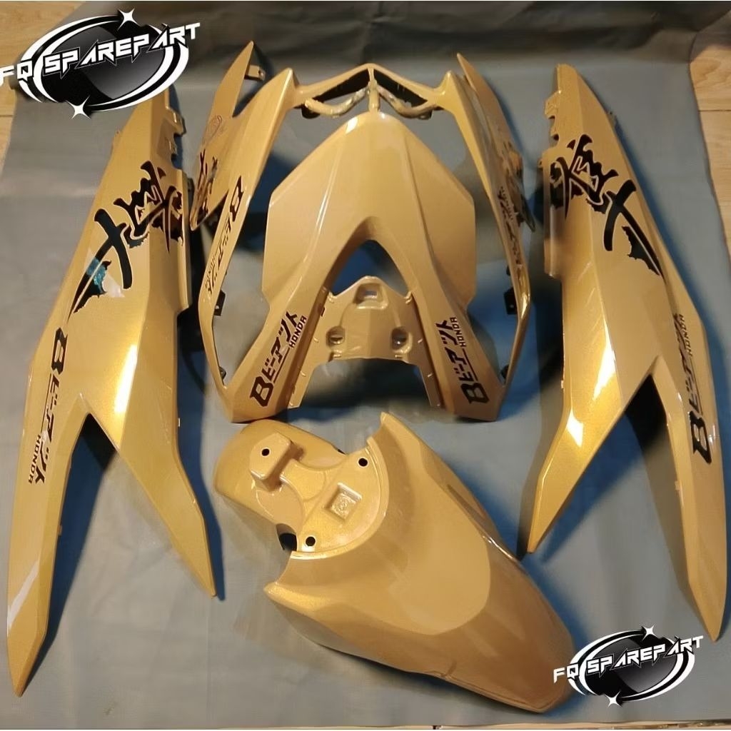 Cover Body Repaint Beat Deluxe Striping Decal warna Capuccino