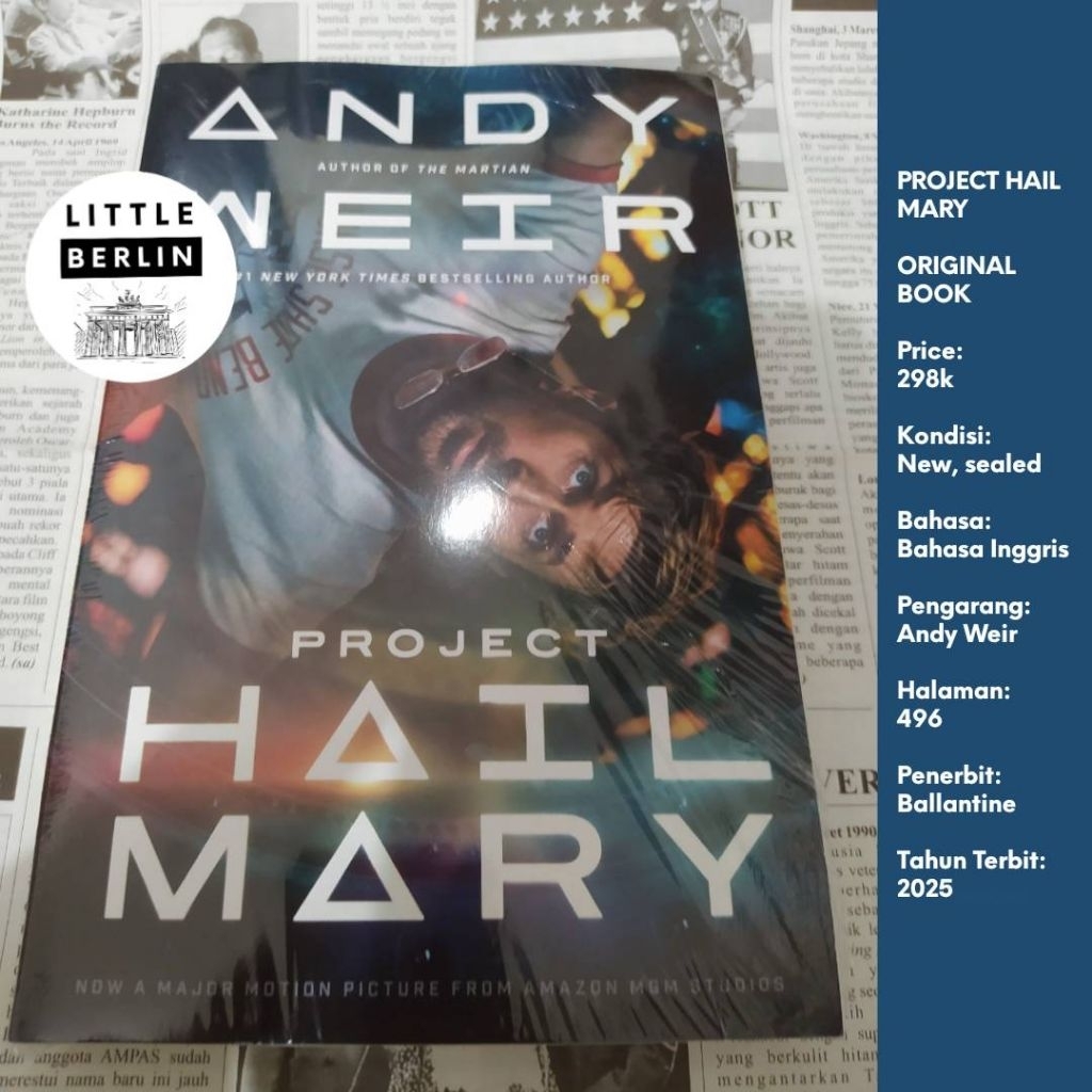 ORIGINAL Novel PROJECT HAIL MARY Movie Tie In Cover English Book Paperback Ballantine Novel Film Rya