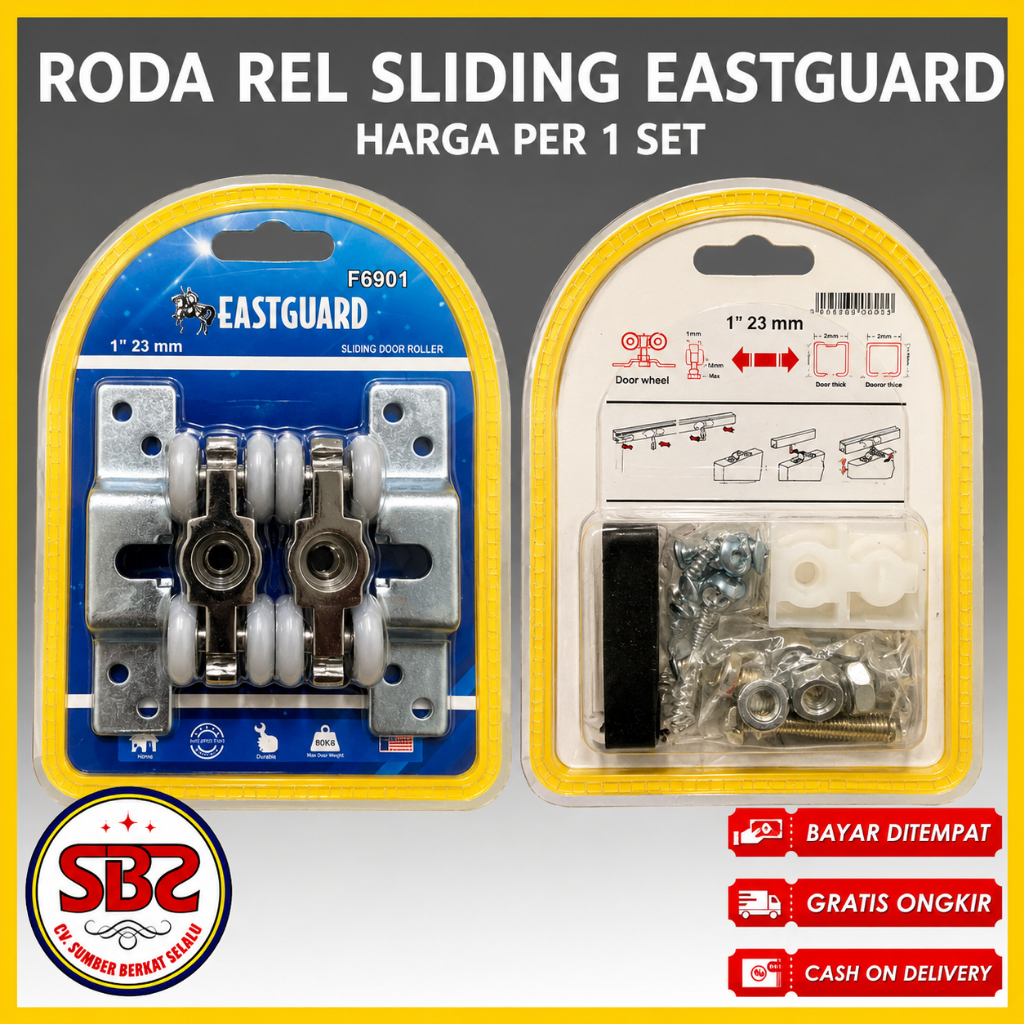 Eastguard Roda Rel Gantung Sliding - Roda Sliding Door Eastguard