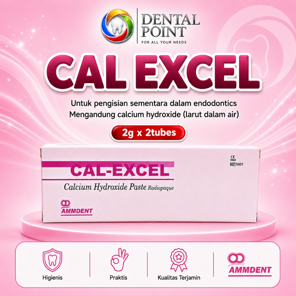 CAL-EXCEL Calcium Hydroxide Radiopaque AMMDENT - Tube 2x2gr - Kalsium Hidroksida CAL EXCEL CALEXCEL