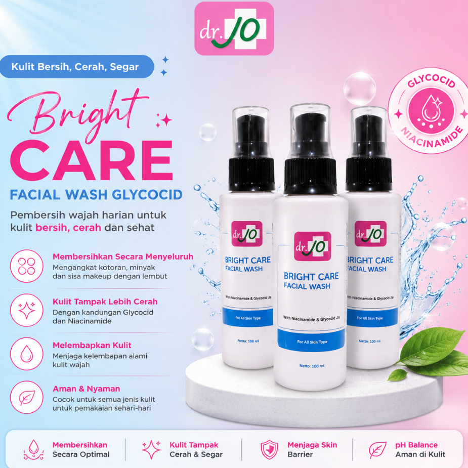 DR.JO FW GLYCOCID BRIGHTENING FACIAL WASH DR JO SKINCARE | FACIAL WASH BRIGHTENING KLINIK DR JO