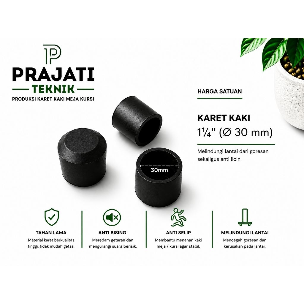 Karet kaki chitose 1¼ karet tapak kaki/alas kaki meja/kursi