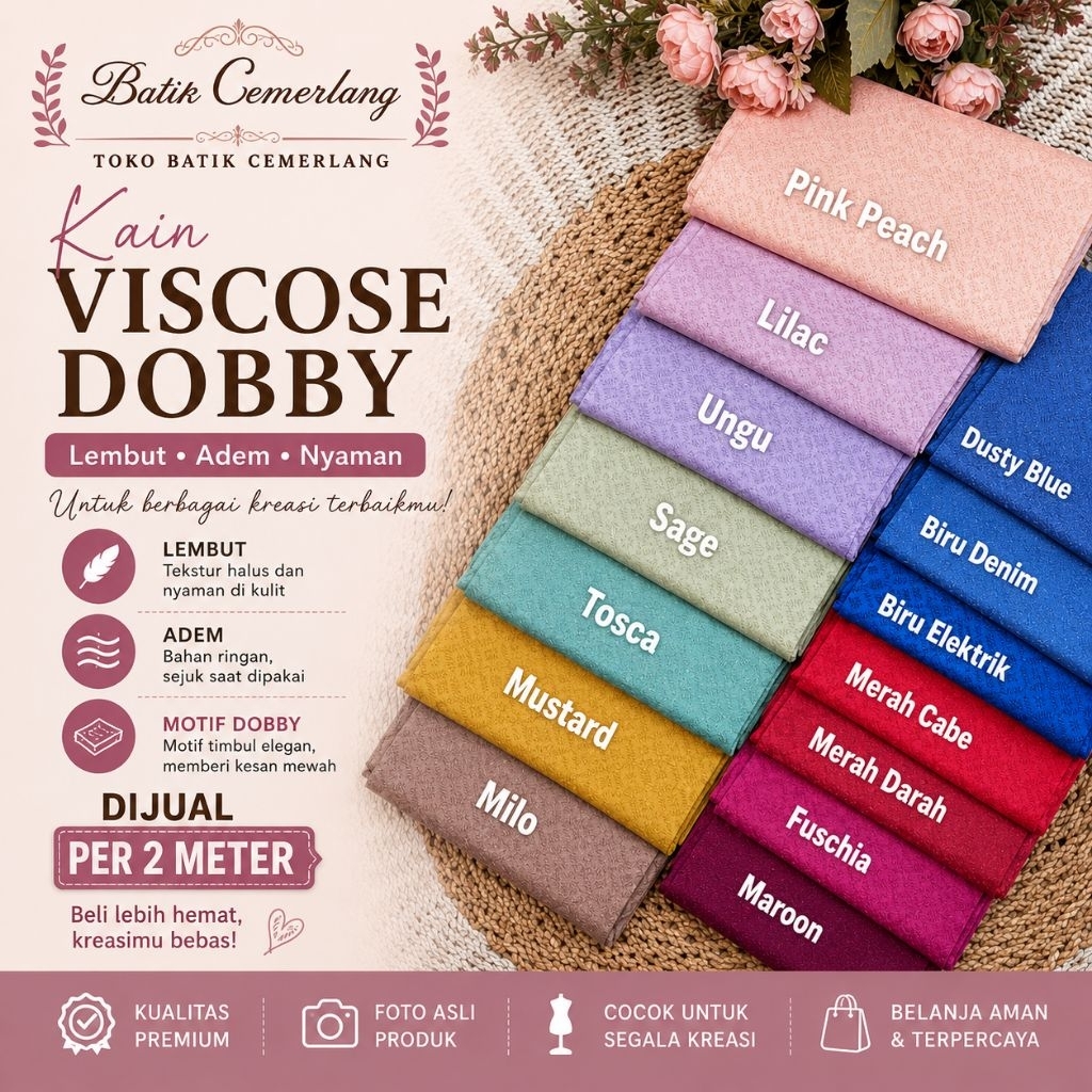 Kain Viscose Polos Dobby