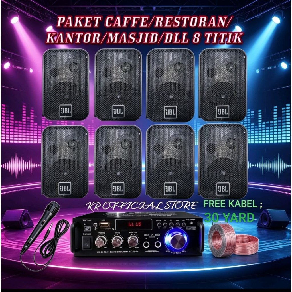 Promo paket murah caffe/ karaoke / DLL speaker 4 inch JBL 8 titik speaker JBL