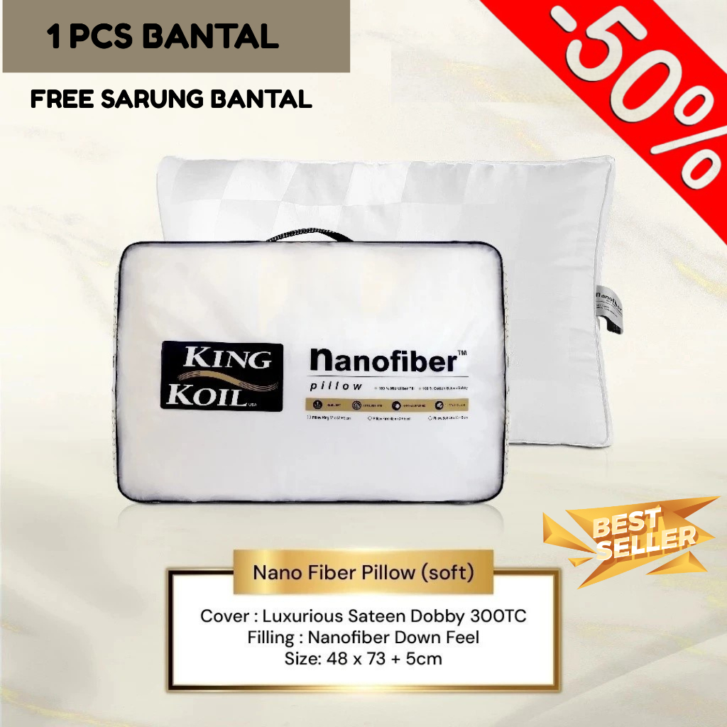 PROMO Bantal KingKoil NANOFIBER KING SIZE pillow - Original 100% King Koil Nano fiber Pillow