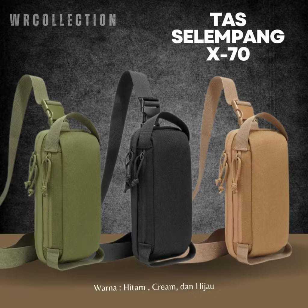 Tas Selempang Tactical X-70 / Tas Bahu Pinggang Militer Taktis / Tas Dada Luar Ruangan Sarung Pistol