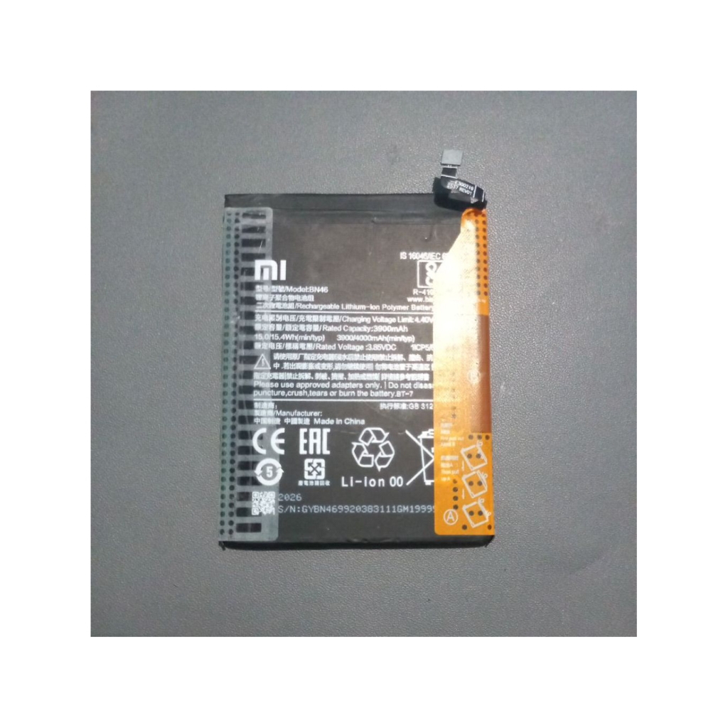 baterai batery batrai batre XIAOMI REDMI 7/NOTE 8 BN46 berfungsi normal asli original copotan bergar