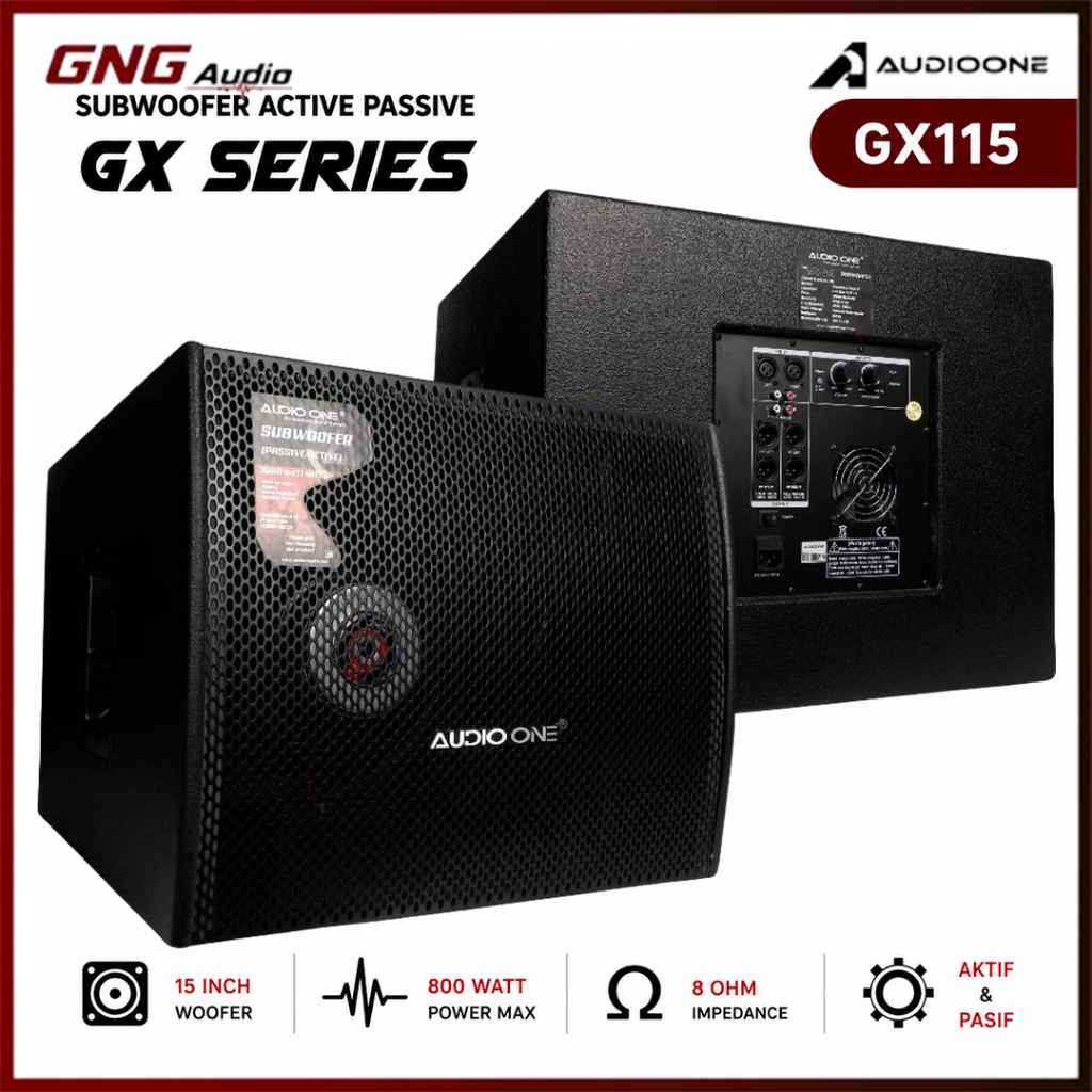 AUDIO ONE Subwoofer Pasif / Aktif 15 Inch GX 115 Speker Single 800 watt Full Bass Sound System I GG