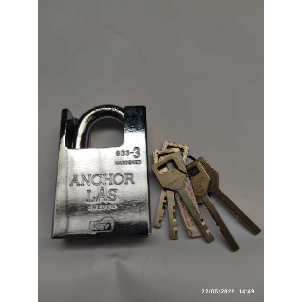 Gembok ANCHORLASS 833.3 MADE IN SWEDEN (ORI) (GEMBOK JAKET)