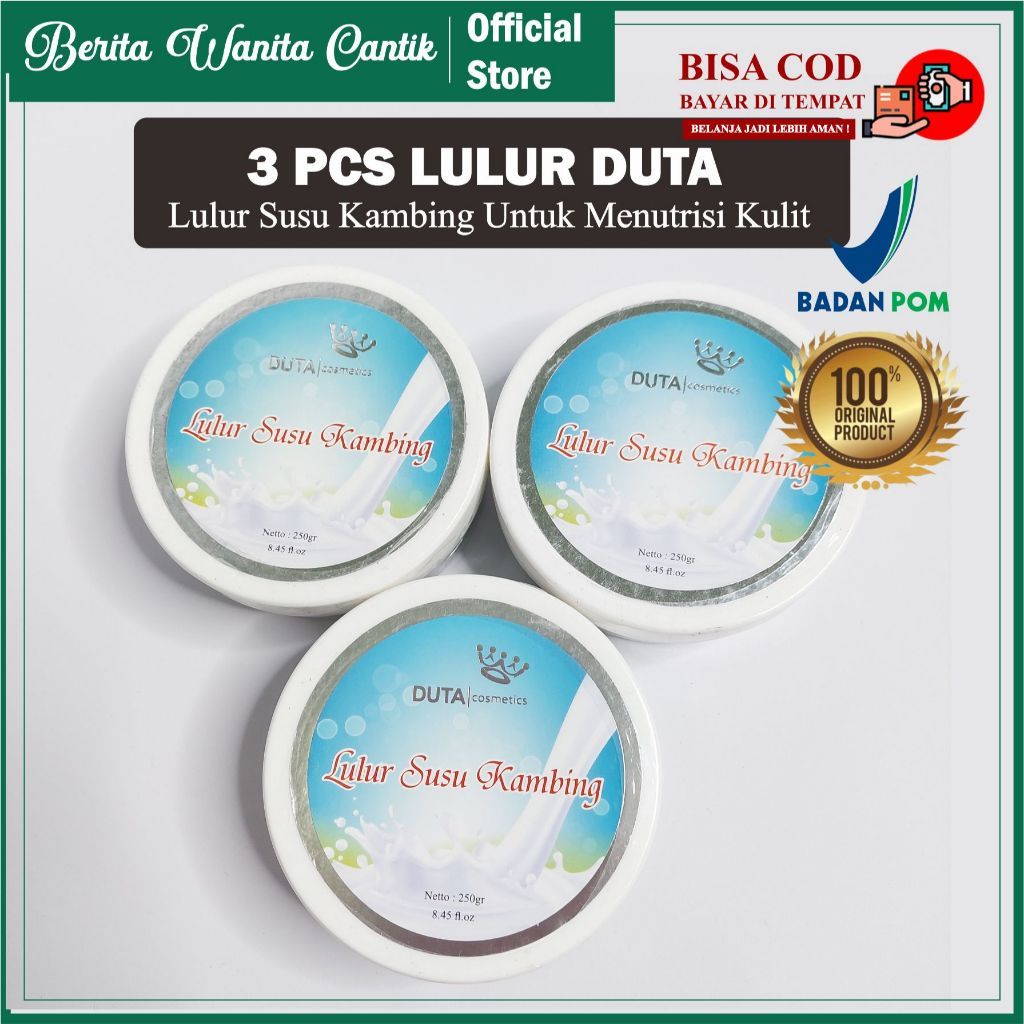 Body Scrub Lulur Mandi Badan DUTA SUSU KAMBING  Mencerahkan Kulit 250g FREE HAND BODY DAN SPONS (3 P