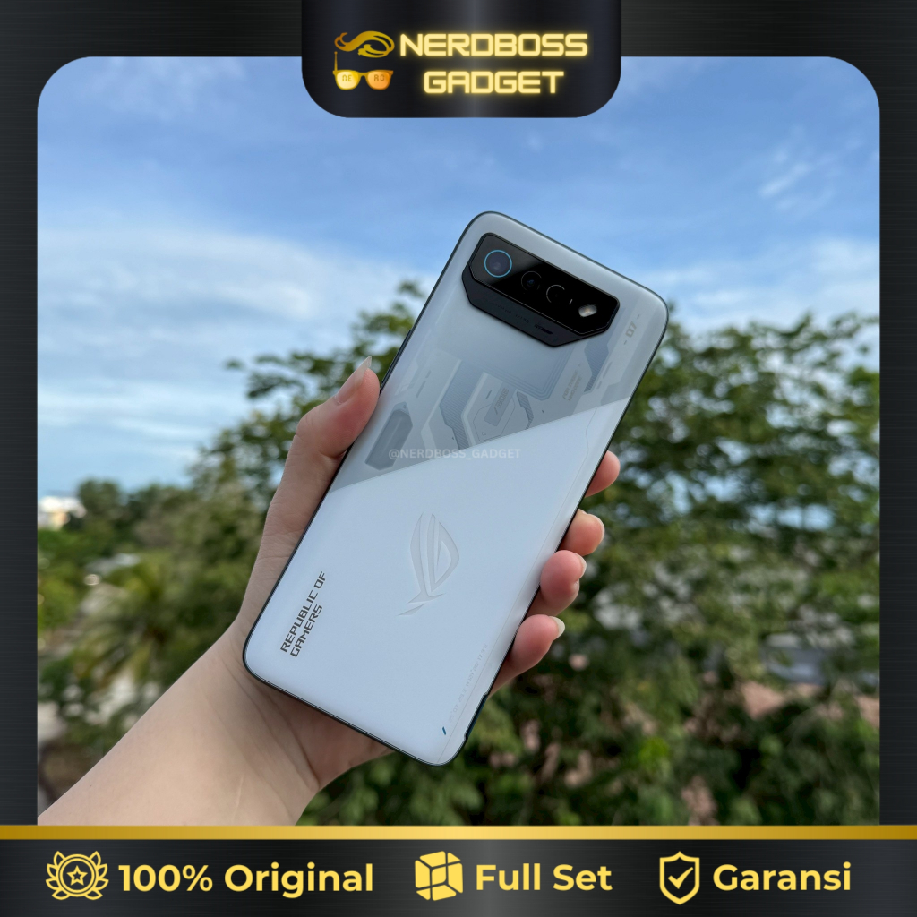 ASUS ROG PHONE 7 STORM WHITE 8/256GB EX GARANSI RESMI INDONESIA (TAM) ORIGINAL MULUS LIKE NEW CAKEP 