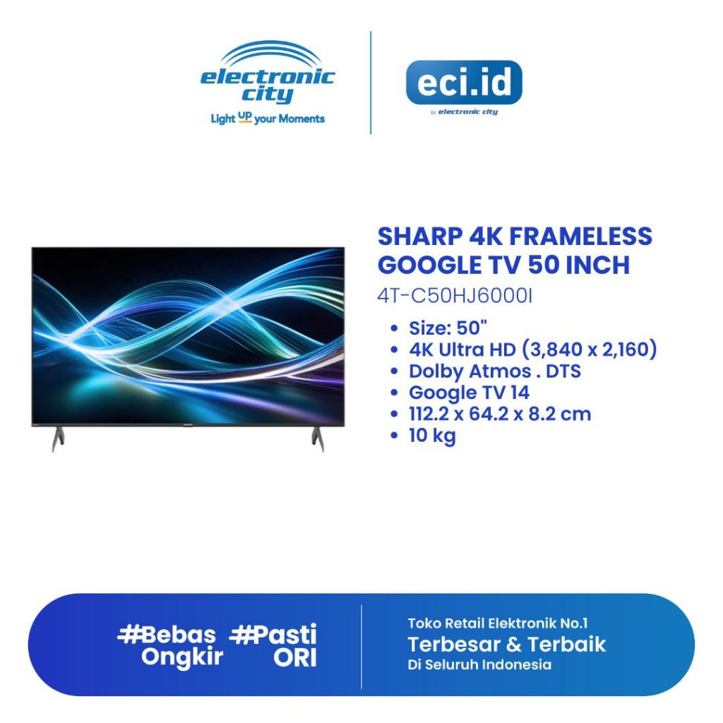 Sharp 50 Inch 4K Google TV - 4T-C50HJ6000I