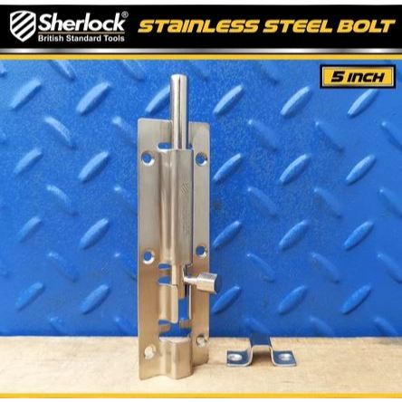 Slot Kunci Stainless Steel / Grendel Slot Kunci Pintu 5 inch Sherlock