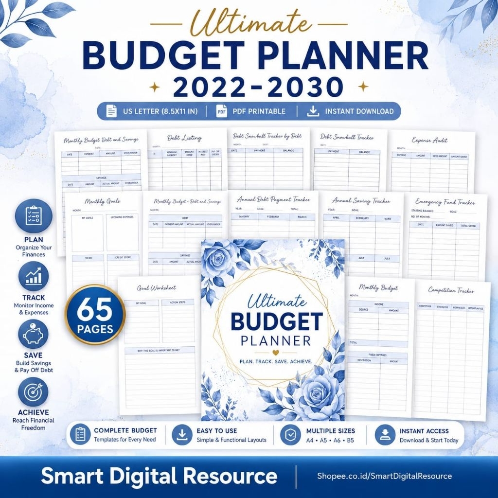 Ultimate Budget Planner | Monthly Budget Planner Printable | Financial Planner | PRINT01