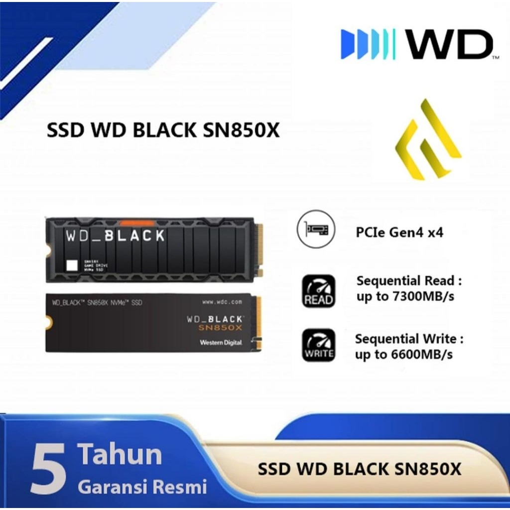SSD WD Black SN850X 1TB - NON HEATSINK