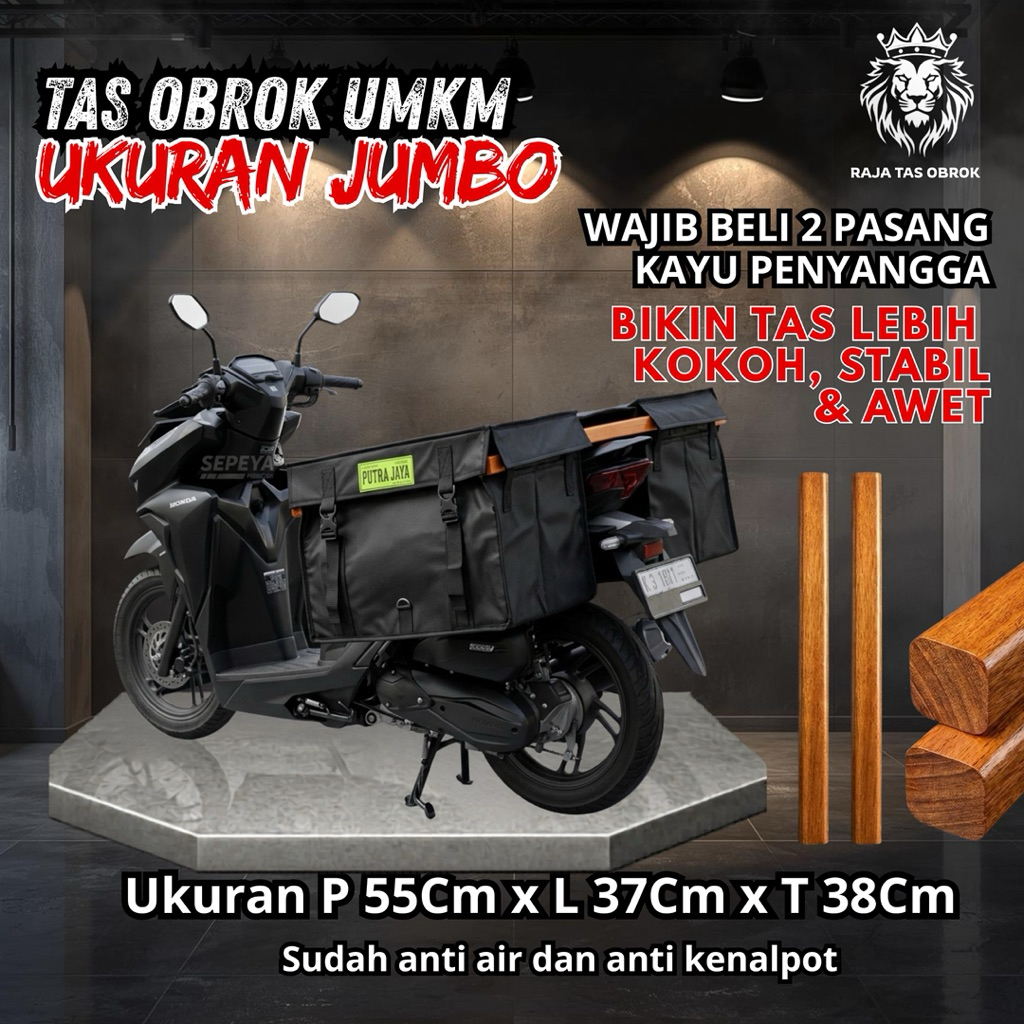 Tas Obrok Motor Jumbo Waterproof - Tas Kurir Pos Anti Air Kuat & Awet