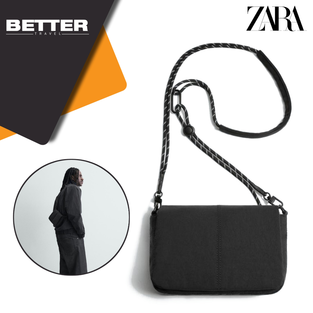 ZARA tas selempang crossbody bag sling bag kasual daily traveling pria