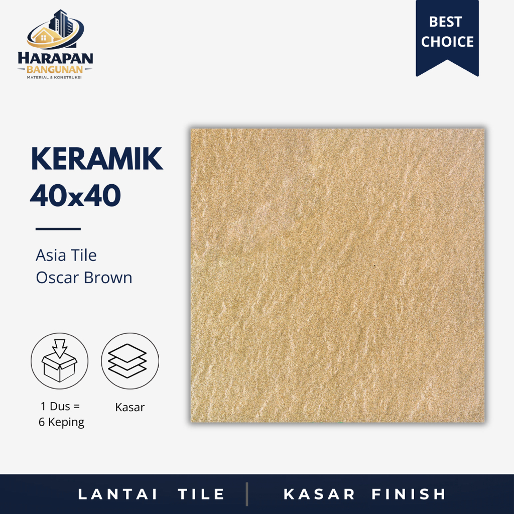 Keramik Lantai Kasar Coklat 40x40 Asia Tile Oscar Brown 40 x 40