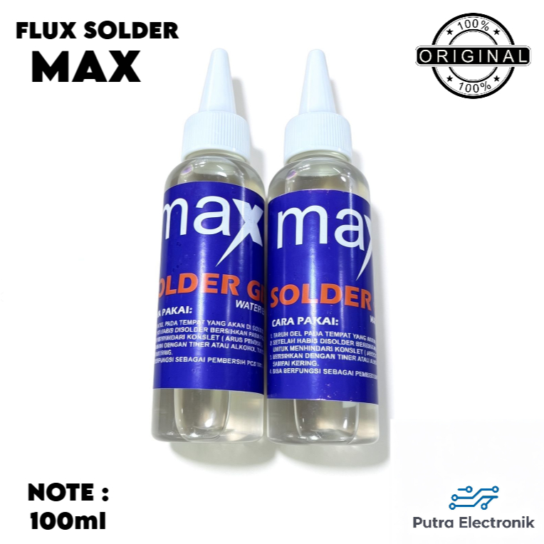 FLUX FLUK SOLDER STAINLESS STEEL MAX SOLDER GEL WATER BASE 100ml