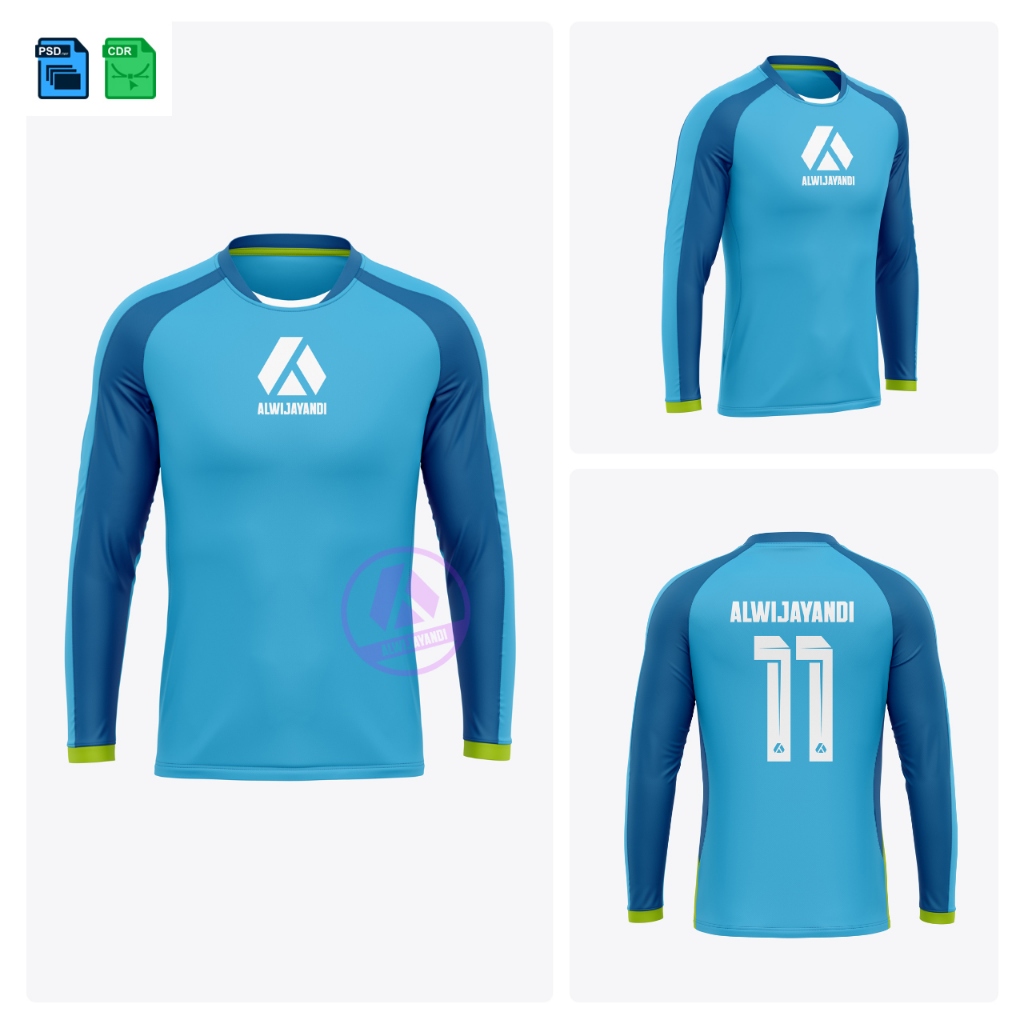 MOCKUP JERSEY ONECK SLIP PANJANG RAGLAN // PS CDR